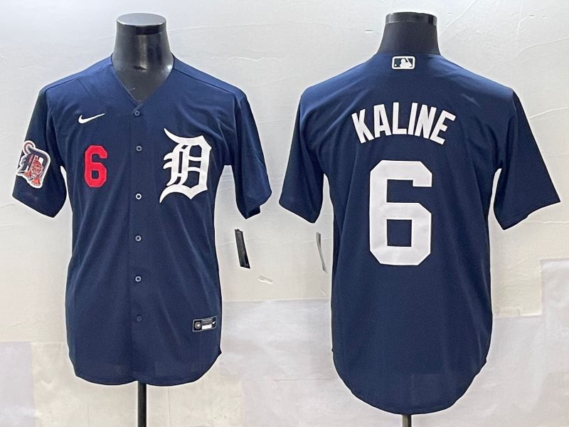 Men 2025 Detroit Tigers #6 Kaline Dark Blue Game Nike MLB Jersey style 3->detroit tigers->MLB Jersey